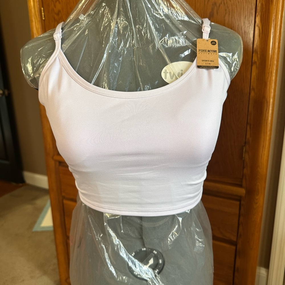 NWT pink Victoria secret Lavender twist back sports bra size large